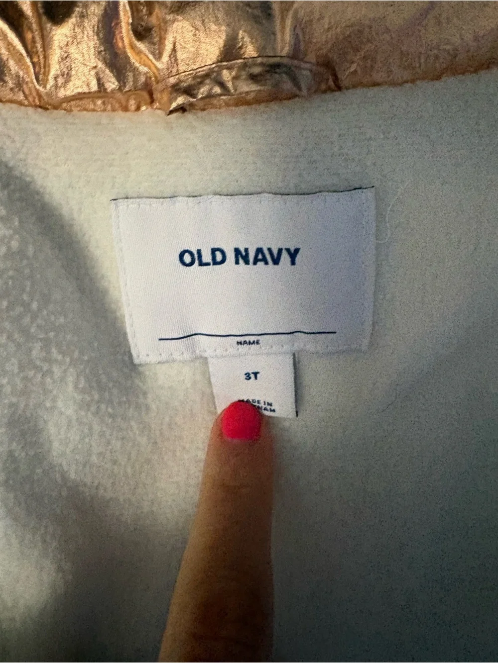 Old Navy Metallic Rose Gold Lined Vest